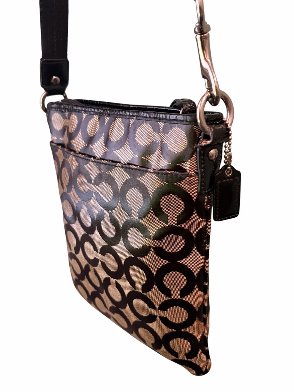 Coach Signature Op Art Coated Canvas Swingpack Crossbody - Picture 3 of 9
